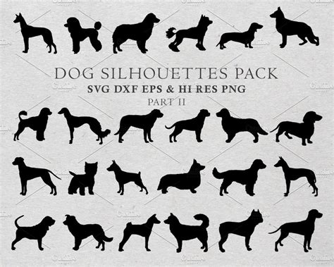 Dog Silhouettes Vector Pack 2 ~ Illustrations ~ Creative
