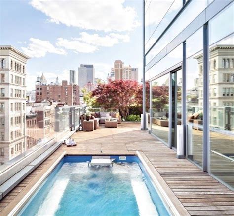 Extravagant Outdoor Living New York Penthouse Penthouse Pool Designs