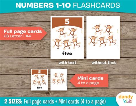Numbers 1 10 Flashcards Printable Numbers 1 10 Flashcards Etsy Australia