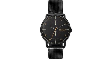 Skagen Horizont Black Stainless Steel Mesh Bracelet Watch 42mm For Men