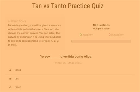 Tan Vs Tanto In Spanish When To Use Practice Quiz And Pdf