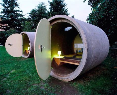 Micro Cabin Made From A Section Of Concrete Culvert Cool House