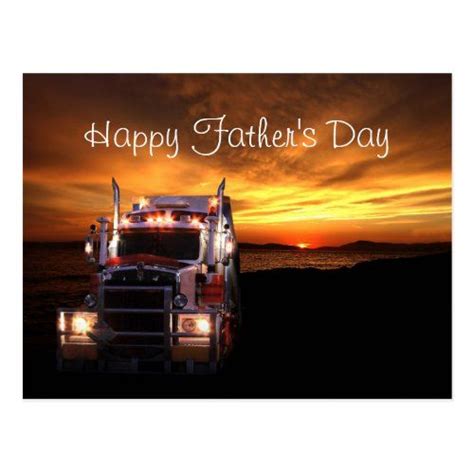 Truck Driver Fathers Day Postcard In 2020 Happy Fathers