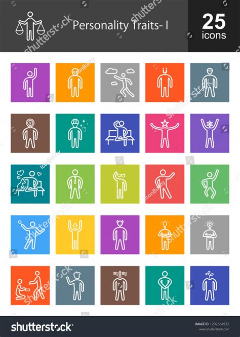 Personality Traits Line Icons Royalty Free Stock Vector 1292684932