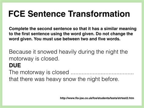 Sentence Transformation Key Word Transformation Fce B2 Level