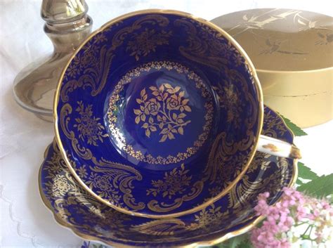Regal Cobalt Blue Gold Paragon Teacup And Saucer Early Etsy