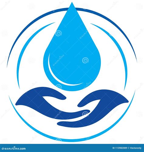 Save Water Logo Drop With Hands Stock Vector Illustration Of Care