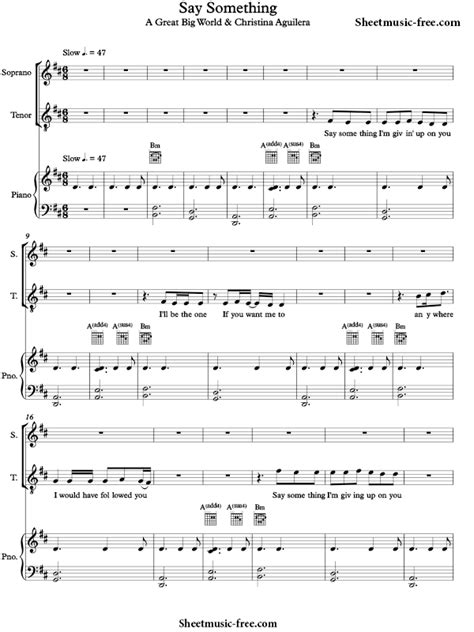 Say something sheet music by a great big world. Download Say Something Piano Sheet Music A Great Big World - Download
