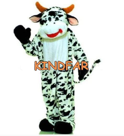 Moo Cow Team Mascot Costume Dairy Cattle Milch Cow Ox Adult Fancy Dress