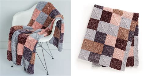 Mitered Squares Knitted Blanket [free Knitting Pattern]
