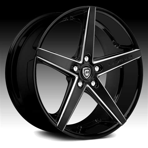 Lexani R Four Black Milled Custom Wheels Rims Lexani Custom Wheels