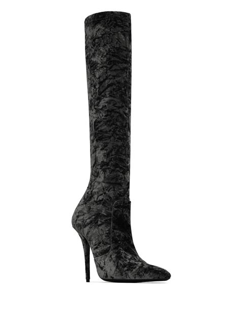 Saint Laurent Ella Velvet 110mm Thigh High Boots Farfetch