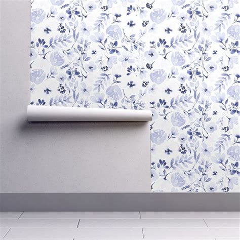 Check spelling or type a new query. Blue watercolour floral wallpaper removable wallpaper EASY | Etsy | Blue watercolor floral ...