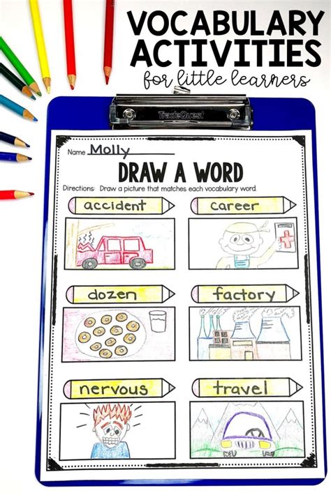 Vocabulary Cards Learning New Vocabulary Worksheets