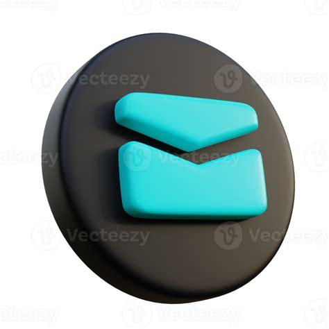 Message 3d Icon On Black Circle 29752607 Png