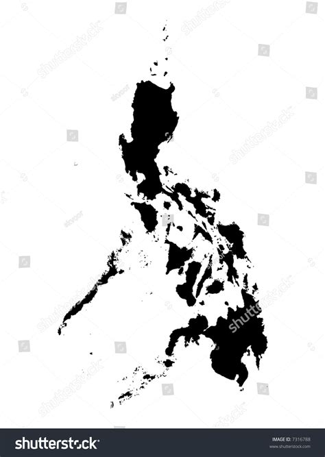 All regions, cities, roads, streets and buildings satellite view. Detailed Map Philippines Black White Mercator Stock Illustration 7316788 - Shutterstock