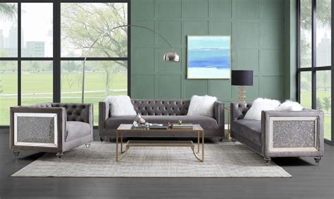 Lv00330 Gary Velvet Heibero Ii Living Room Contemporary Acme Furniture