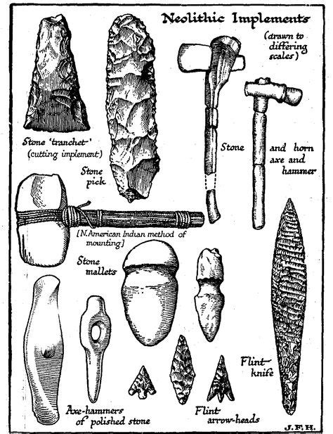 These Neolithic Tools Include Stone Mallets And Hammers Flint Knives