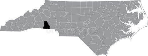 Location Map Of The Cleveland County Of North Carolina Usa Stock