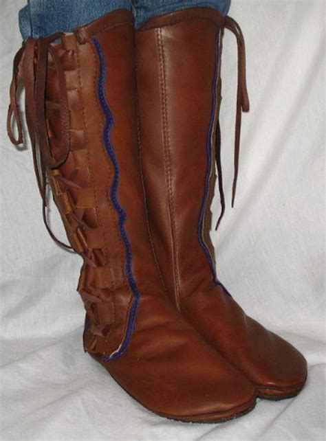 Leather Moccasins Renaissance Boot Comicon Medieval Moccasin Etsy