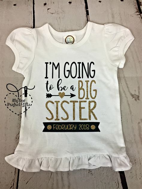 Girl Shirt Im Going To Be A Big Sister Personalized Big Etsy