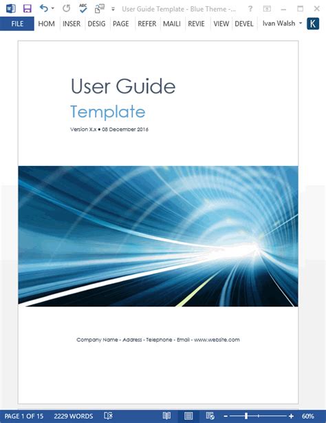 user guide templates   ms word templates forms