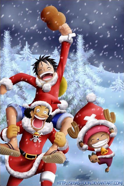 Luffyusopchopper Marry Christmas Edition Luffy Kawaii Noel