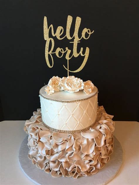 Our bakery specializes in cookie trays that add a sweet touch to your. ANY NUMBER Gold Glitter hello forty Cake Topper 40th ...
