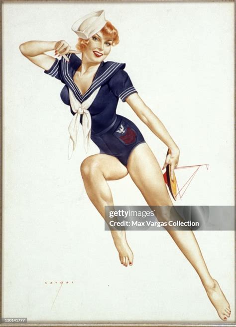 Circa 1940s Pin Up Art By Alberto Vargas Titled Sailor Girl Circa