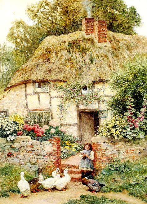 50 English Cottage Paintings Ideas Cottage Painting Cottage Art