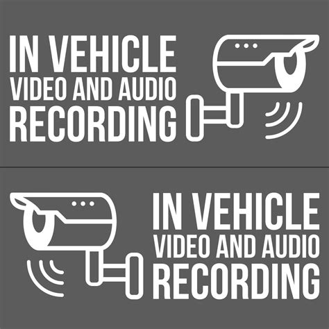 In Vehicle Audio And Video Recording Vinyl Decal Stickers 4x 2x Driver Side 2x Passenger Side