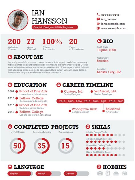 Infographic Resume Template Word Free Download Printable Templates