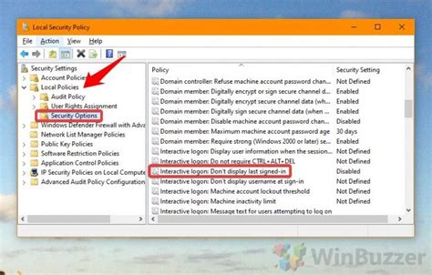 Windows 10 How To Enable The Do Not Display Last User Name Policy