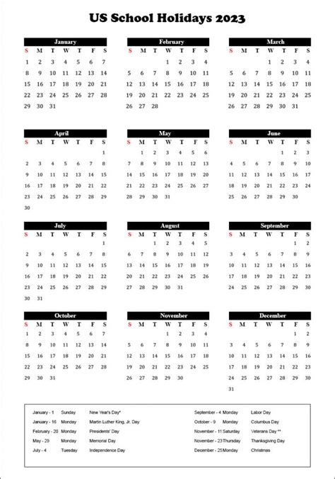 Us School Holidays 2023 Calendar Archives The Holidays Calendar