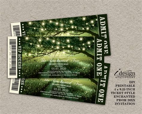 Dedicated team to set up and manage party. Enchanted Prom Invitation Printable Fairytale Forest Prom