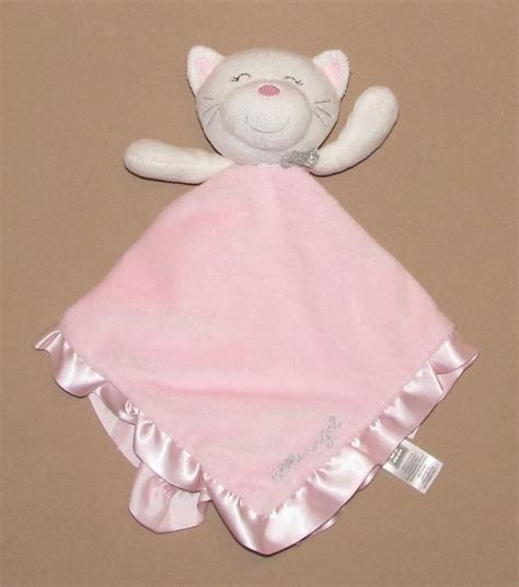Carters White Kitty Cat Pink Little Angel Security Blanket Lovey Baby