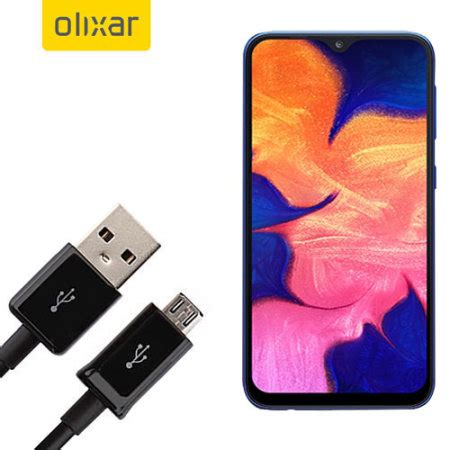 For connecting your device to a computer, rooting and flashing purpose. Olixar Samsung Galaxy A10, Data & Sync Cable - Micro USB