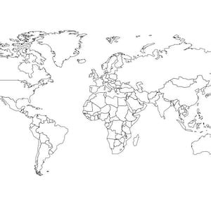 Carte Du Monde Contour Tous Les Pays DXF Svg Fichiers Vectoriels Pour