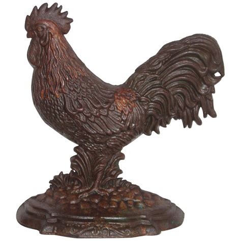 19th Century Original White Painted Large Iron Rooster For Sale At 1stdibs