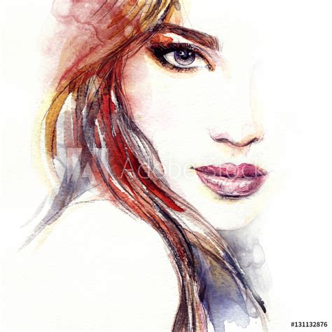 Poster Abstract Woman Face Fashion Illustration