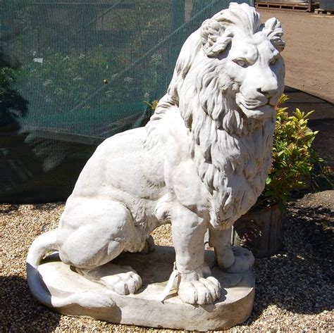 Pair Of Large Lion Statues Vandv Reclamation