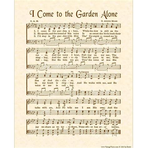 I Come To The Garden Alone Aka In The Garden Hymn Art Etsy In 2020