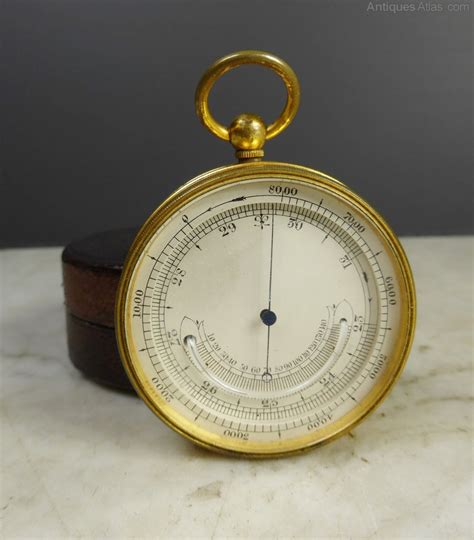 Antiques Atlas 19th C Pocket Barometerthermometer