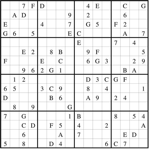 Printable Sudoku 16x16 Customize And Print