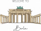 One continuous line drawing Brandenburg Gate landmark. World iconic ...