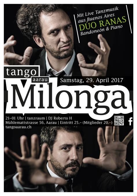 Samstag April Milonga Mit Livemusik D O Ranas Und Dj Roberto H Tangoaarau
