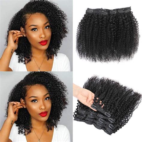 Kinky Curly Clip In Hair Extensions For Black Women