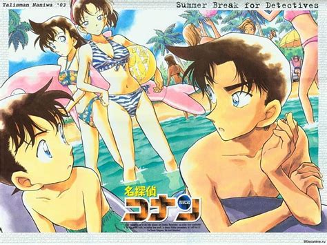 Detective Conan Ran Mouri Female Male Swimsuit Cute Conan Edogawa