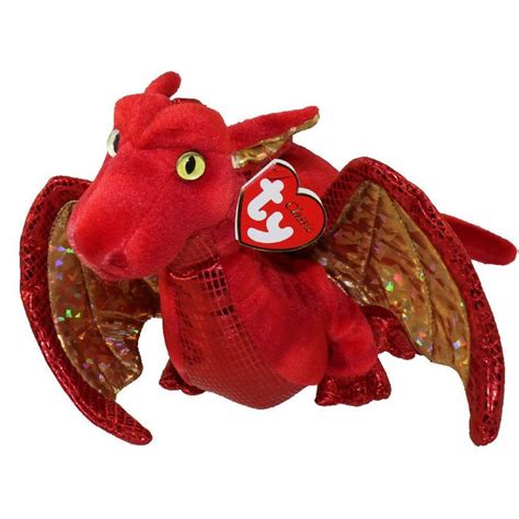 Ty Classic Plush Fossils The Red Dragon 15 Inch Mwmts Stuffed