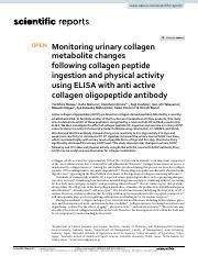 Monitoring Urinary Collagen Metabolite Changes Fol Pdf Nature Com